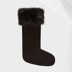 Hunter Original Faux Fur Cuff Boot Socks: Black